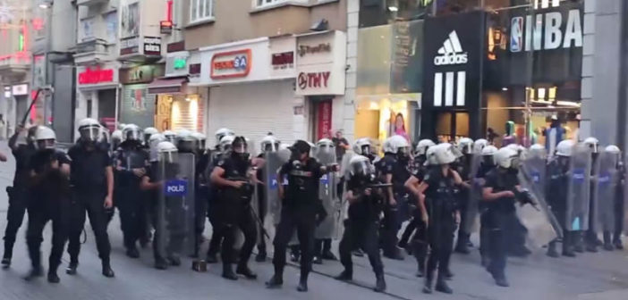 Riot police in Istanbul, Turkey