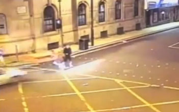 Aqab Hussain speeds towards his victims before knocking them to the ground