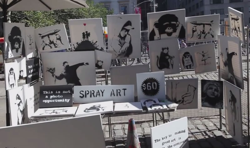 Banksy's Art Sale in New York's Central Park