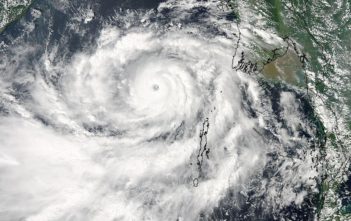 Cyclone Phailin approaching the Indian coast