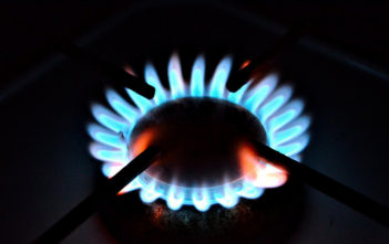 Gas blue flame