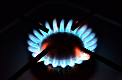Gas blue flame