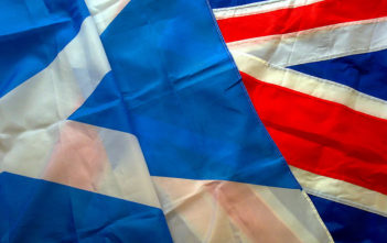 Scottish and British flags