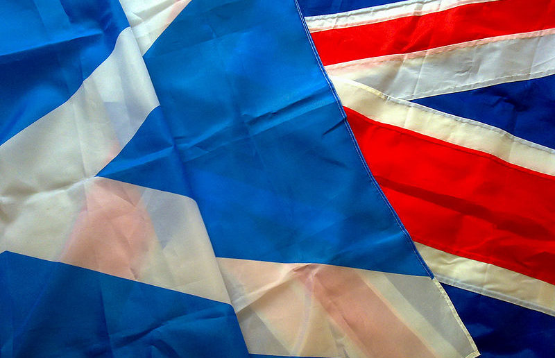 Scottish and British flags