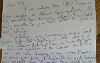 Eight year-old's letter to MP Stephen Timms