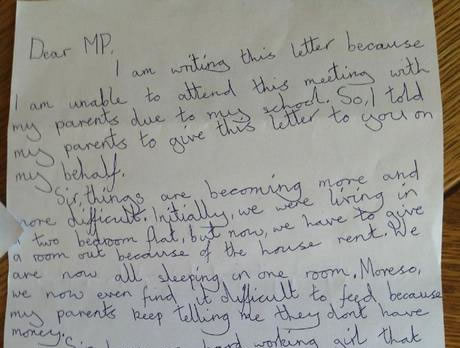 Eight year-old's letter to MP Stephen Timms