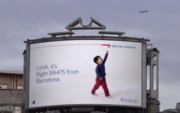 Interactive BA billboard ad in London Piccadilly