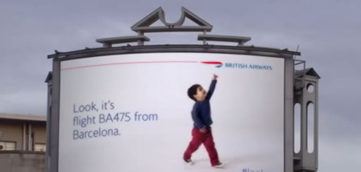 Interactive BA billboard ad in London Piccadilly