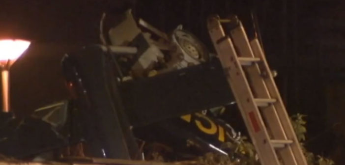 Wreckage from helicopter crash in Glasgow