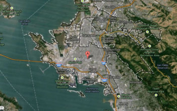 Google Maps satellite image of Richmond, California
