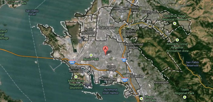 Google Maps satellite image of Richmond, California