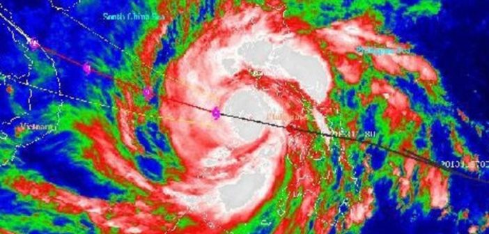 Haiyan as viewed by Japan’s MTSAT satellite today