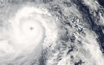 Satellite image of Typhoon Haiyan approaching the Philippines