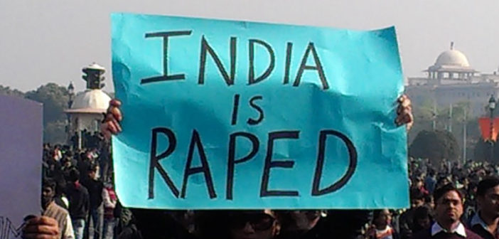 Anti-rape protesters in Delhi, India