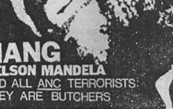 "Hang Mandela" poster produced by the Federation of Conservative Students in the 1980s