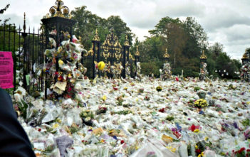 Flowers at Kensington Palace remembering Princess Diana