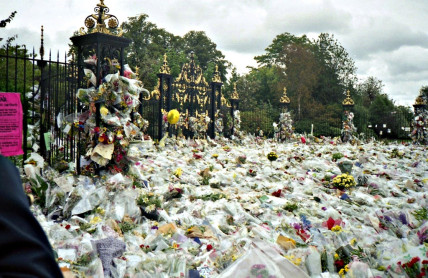 Flowers at Kensington Palace remembering Princess Diana