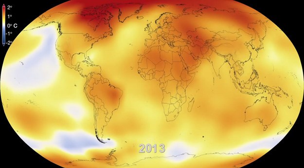 NASA animation showing global warming