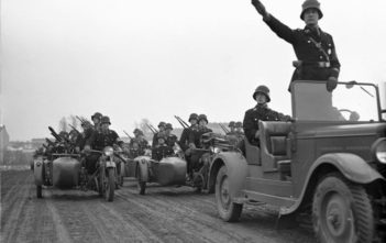 Nazi SS troops on parade
