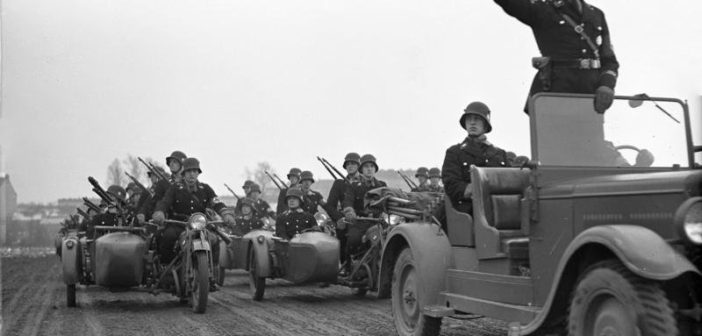 Nazi SS troops on parade