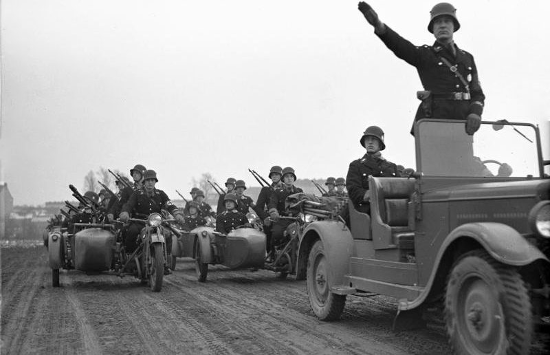 Nazi SS troops on parade
