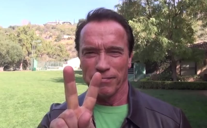 Arnold Schwarzenegger in his video of support for the Ukrainian protesters