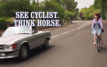 See cyclist, think horse Tv ad