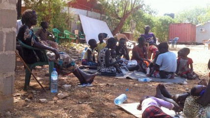 Internally displaced people at the Episcopal Cathedral in Juba, South Sudan