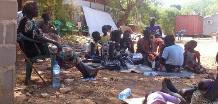 Internally displaced people at the Episcopal Cathedral in Juba, South Sudan
