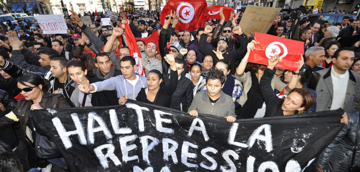 Rally in support of Tunisian revolution
