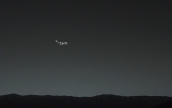 An image taken of Earth from the surface of Mars by NASA's Curiosity Mars rover.