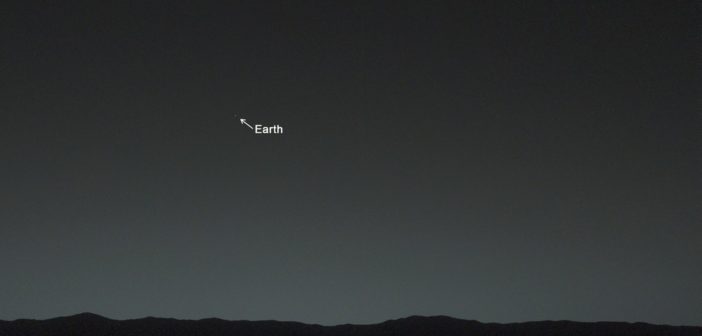 An image taken of Earth from the surface of Mars by NASA's Curiosity Mars rover.