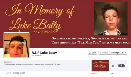 RIP Luke Batty Facebook page