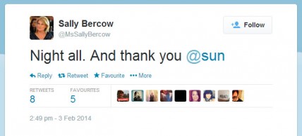 Sally Bercow thanks The Sun for the "shoddy journalism"