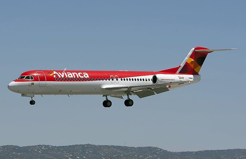 Avianca Fokker 100 aeroplane