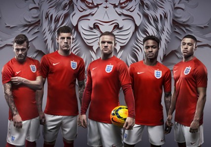 England away kit for 2014 World Cup in Brazil