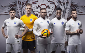 England home kit for 2014 World Cup in Brazil