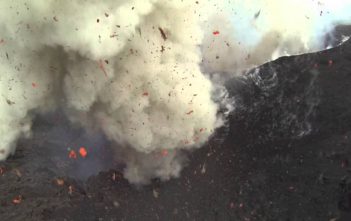 Drone captures volcano eruption on island of Vanuatu