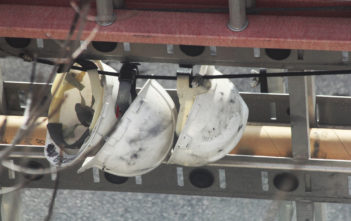 Construction workers' hard hats