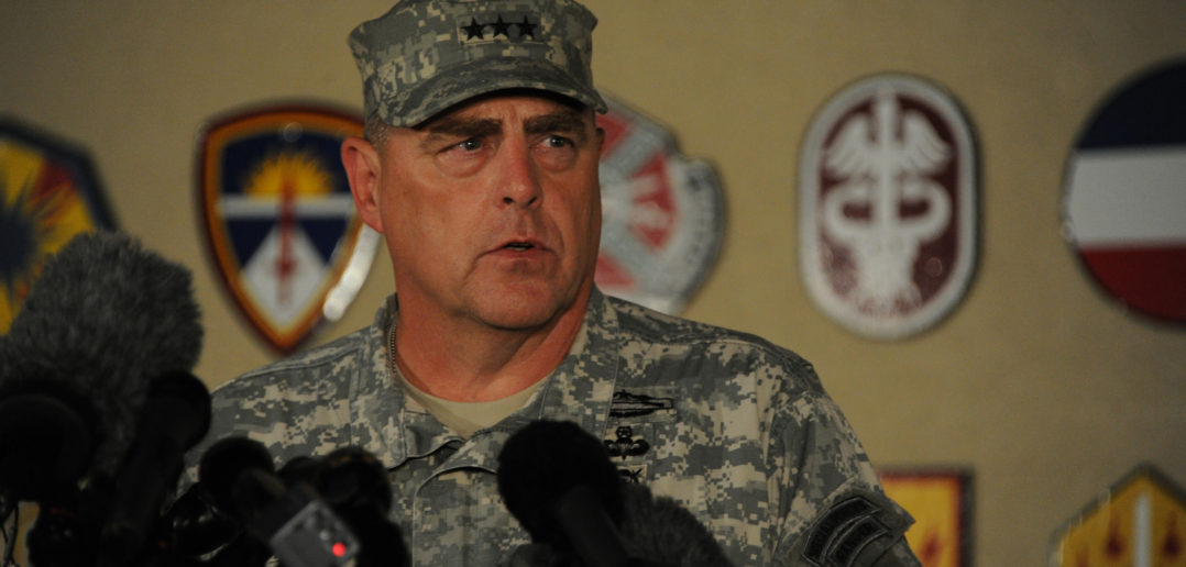 Lt. Gen. Mark Milley at a press conference discussing the incident at Fort Hood