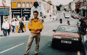 Red Vauxhall Cavalier that contained the explosives before the bombing in Omagh in 1998
