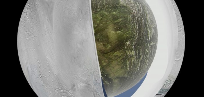 Illustration of the possible interior of Saturn's moon Enceladus