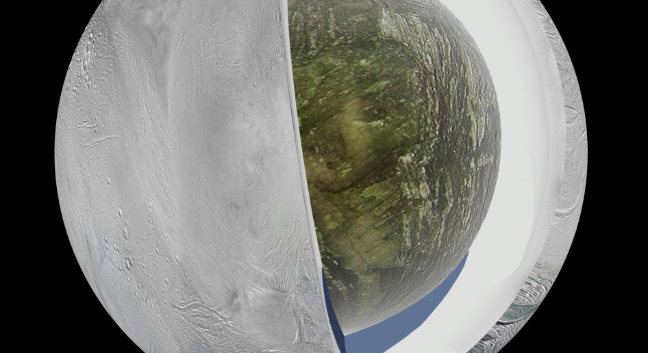Illustration of the possible interior of Saturn's moon Enceladus