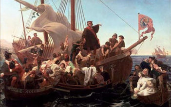 Christopher Columbus on Santa Maria in 1492 by Emanuel Leutze (1855)