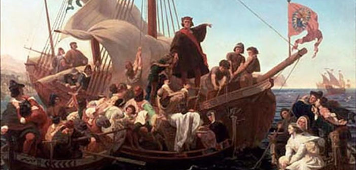 Christopher Columbus on Santa Maria in 1492 by Emanuel Leutze (1855)
