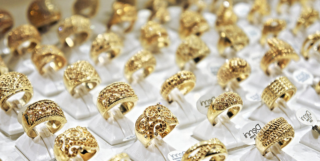 Gold and diamond rings