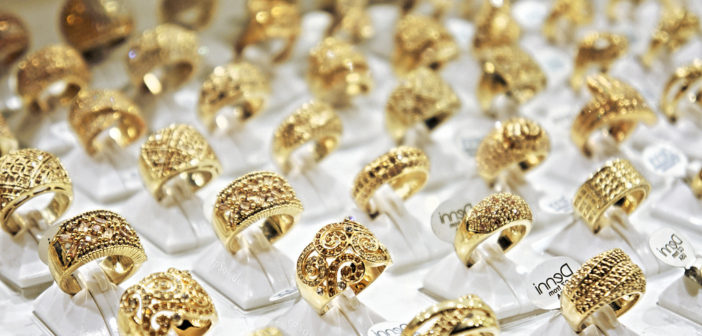 Gold and diamond rings