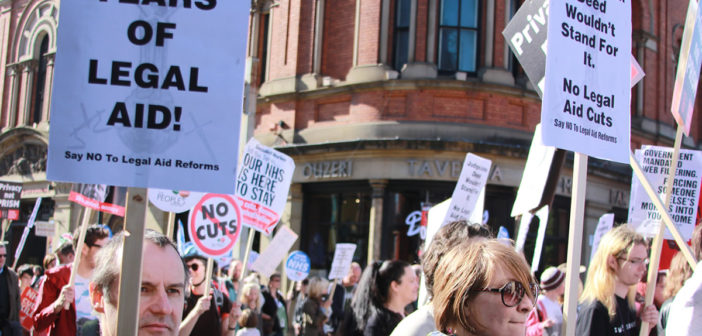 Protests against cuts to legal aid