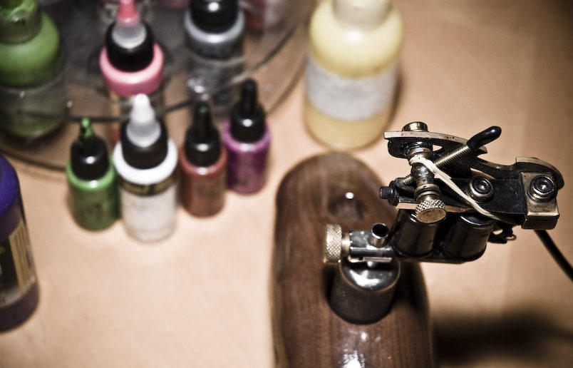 Tattoo ink and needle