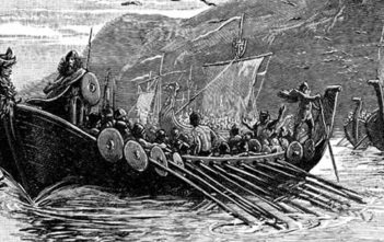 Illustration of a Viking longship
